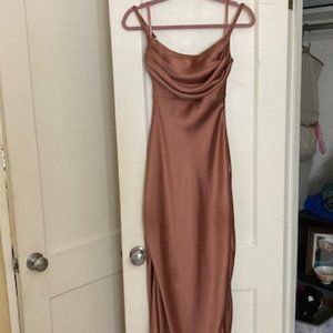 Revelry Skye Satin Dress, Desert Rose color, Size 0